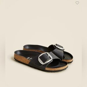 Birkenstock Size 42 Black Sandals with Silver Buckle